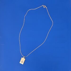 Delicate Gold Tone Pendant Necklace Gemini Sign